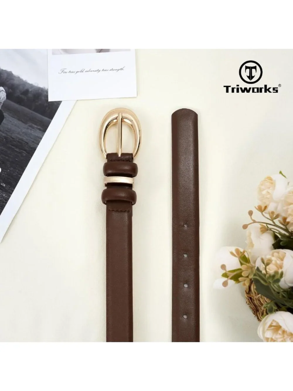 Stylish 2-Pack Women's Faux Leather Belts for Jeans & Pants with Gold Buckle